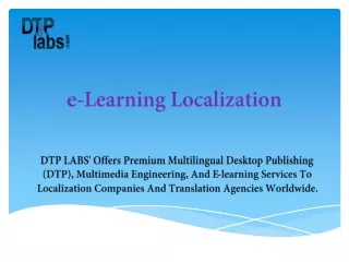 e-Learning Localization Services in United kingdom dtplabs.com