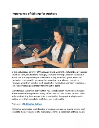 Editing for Authors | Professional Services by Liane Mahugh