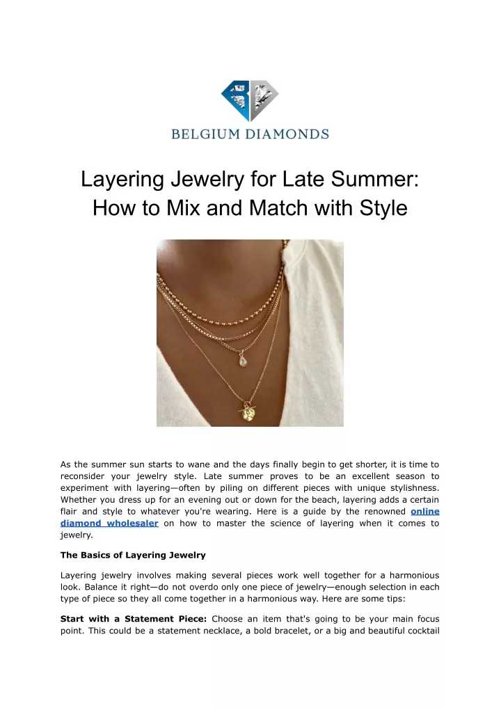 layering jewelry for late summer