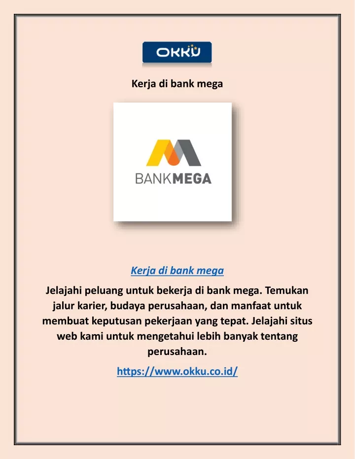 kerja di bank mega