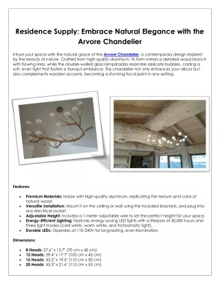 Residence Supply: Embrace Natural Elegance with the Arvore Chandelier