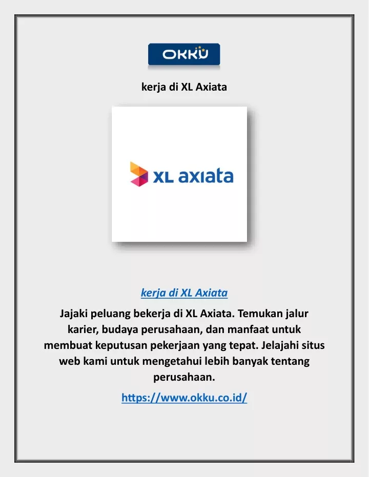 kerja di xl axiata