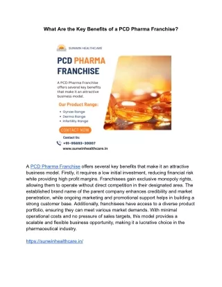 PCD Pharma Franchise