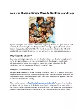 Join Our Mission_ Simple Ways to Contribute and Help