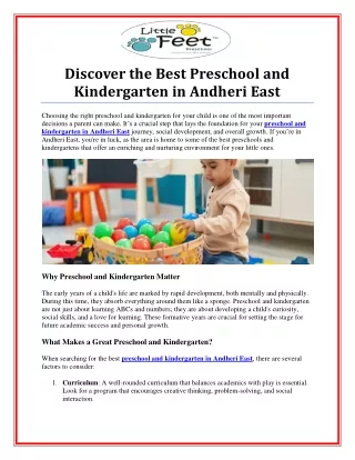 Top-Rated Preschool and Kindergarten in Andheri East