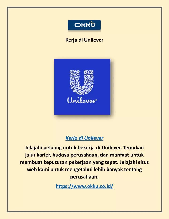 kerja di unilever