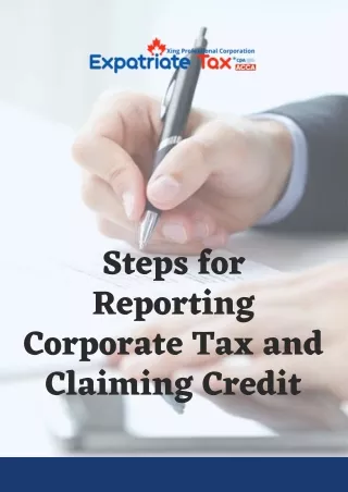 Steps for Reporting Corporate Tax and Claiming Credits