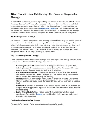Revitalize Your Relationship_ The Power of Couples Sex Therapy