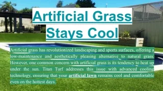 Artificial Grass Stays Cool