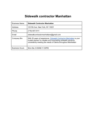 Sidewalk contractor Manhattan