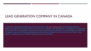 Lead Generation Company in Canada