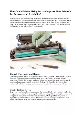 Printer Fixing Service