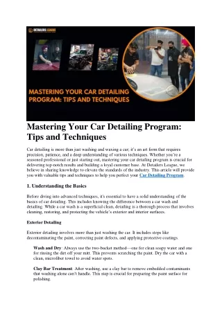 mastering your car detailing program tips