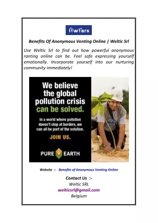 Benefits Of Anonymous Venting Online  Weltic Srl
