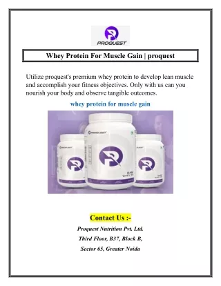whey protein for muscle gain proquest
