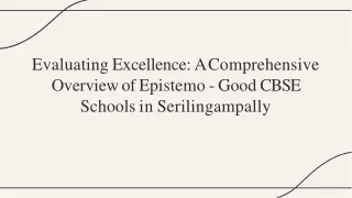 Epistemo Vikas Among the Good CBSE Schools in Serilingampally for Excellence