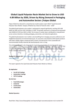 Global Liquid Polyester Resin Market