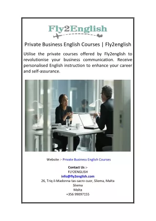 Private Business English Courses  Fly2english