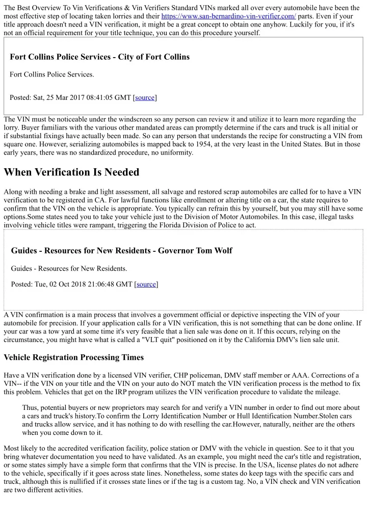 the best overview to vin verifications