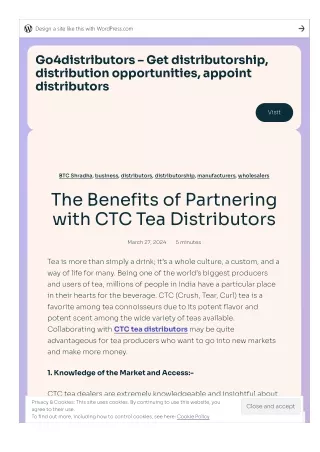 The Benefits of Partnering with CTC Tea Distributors