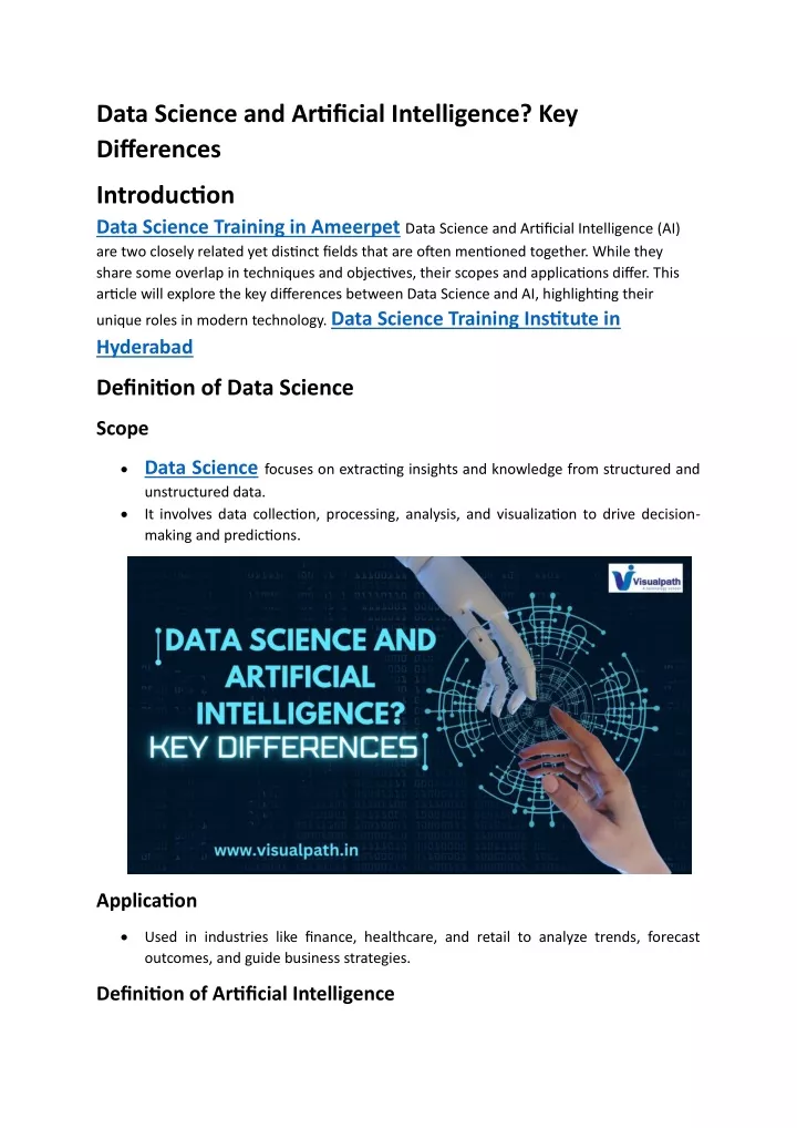 data science and artificial intelligence