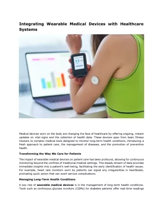 Integrating Wearable Medical Devices with Healthcare Systems