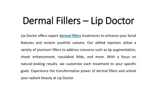 dermal fillers lip doctor