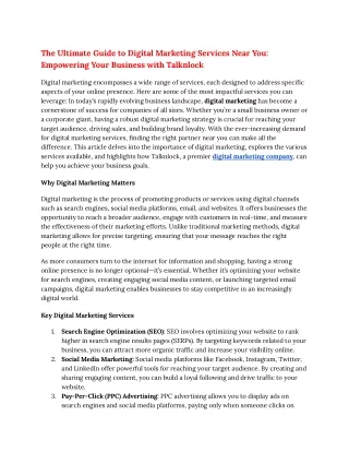 the ultimate guide to digital marketing services