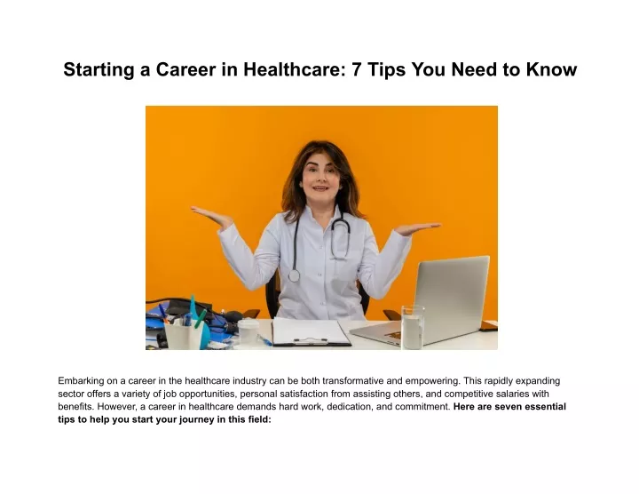 starting a career in healthcare 7 tips you need