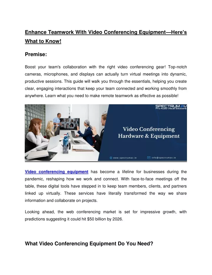 enhance teamwork with video conferencing