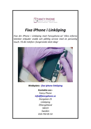 Fixa iPhone i Linköping