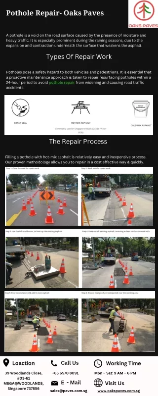 Pothole Repair- Road Surface Services - Oaks Paves