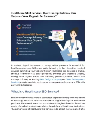 Healthcare SEO Services How Cancept Infoway Can Enhance Your Organic Performance