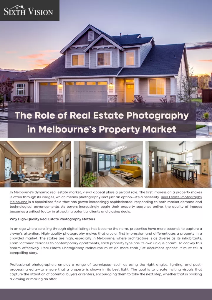 the role of real estate photography in melbourne