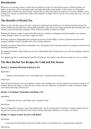 The Best Herbal Tea Recipes for Cold and Flu Season