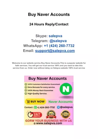 Buy Naver Accounts