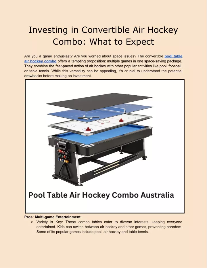 investing in convertible air hockey combo what