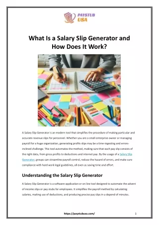 What Is a Salary Slip Generator and How Does It Work