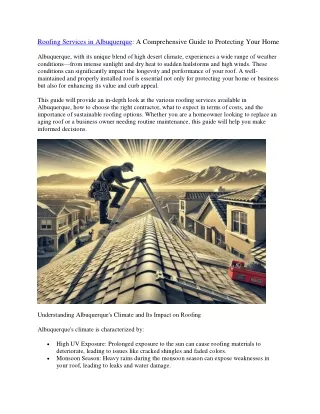 Roofing Services in Albuquerque