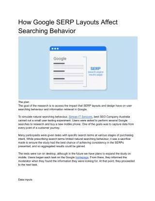 how google serp layouts affect searching behavior