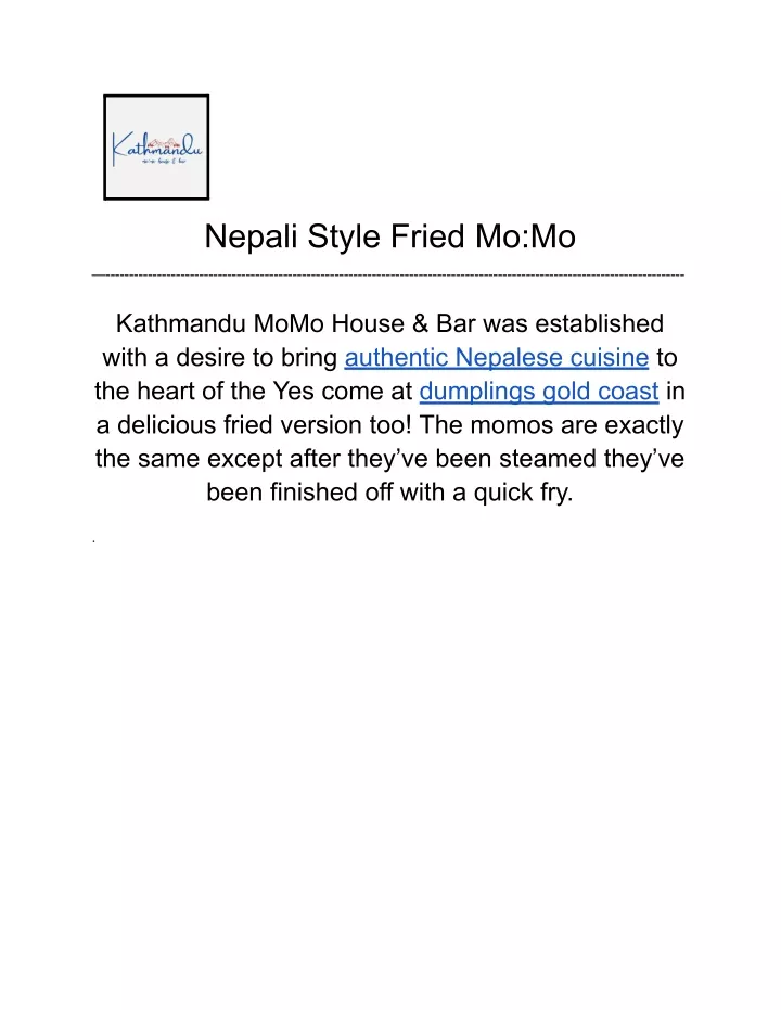 nepali style fried mo mo