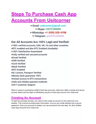 Buy Verified Cash App Accounts - 100% BTC Enable and Old