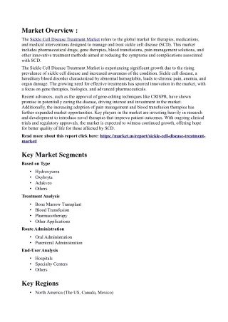 Sickle Cell Disease Treatment Market: Analysis of Leading Pharmaceutical Compani