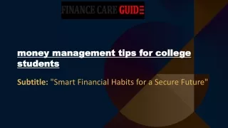 Money Management tips for college student