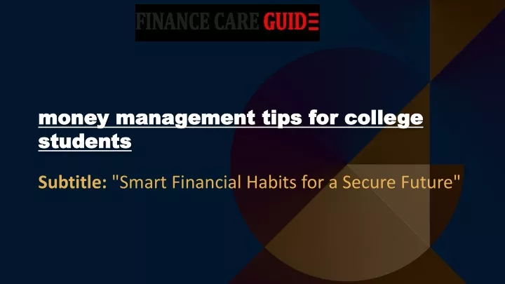 money management tips for college students