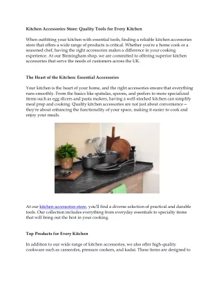 Kitchen Accessories Store