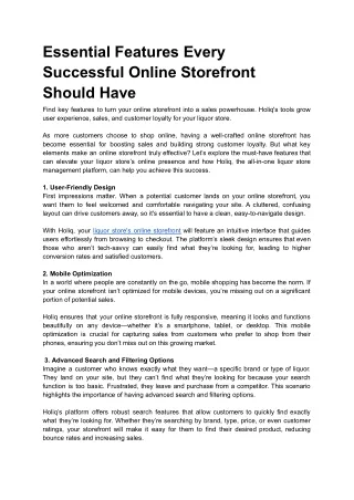 essential features every successful online
