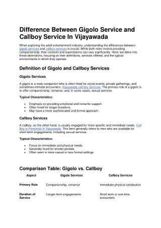 difference between gigolo service and callboy