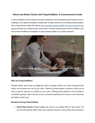 attract and retain clients with prepaid wallets