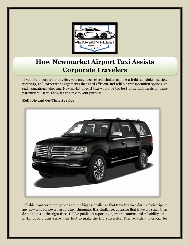 how newmarket airport taxi assists corporate